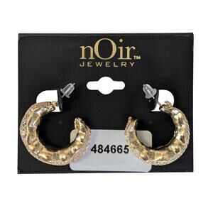 Gold Crescent Hoop Earrings by nOir Jewelry